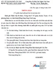 Thông báo Phẫu thuật miễn phí khe hở môi, hàm ếch - TTYTNK