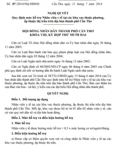 Quy định mức hỗ trợ Nhân viên y tế tại các khu vực thuộc phường, ấp thuộc thị trấn trên địa bàn TP Cần Thơ